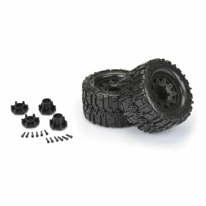 Pro-Line Racing 1/10 Trencher HP BELTED F/R 2.8" MT Tires Mounted 12mm Blk Raid (2) for Tires & Wheels - Image 6