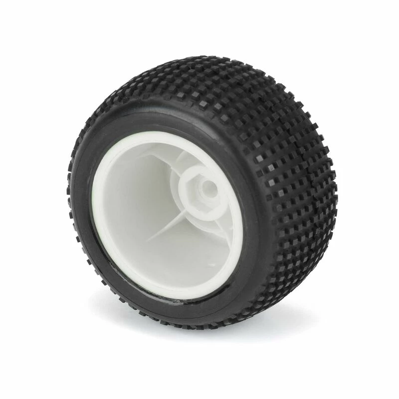 Pro-Line Racing 1/18 Hole Shot Front/Rear Mini-T Tires Mounted 8mm White Wheels (2) for Tires & Wheels - Image 4
