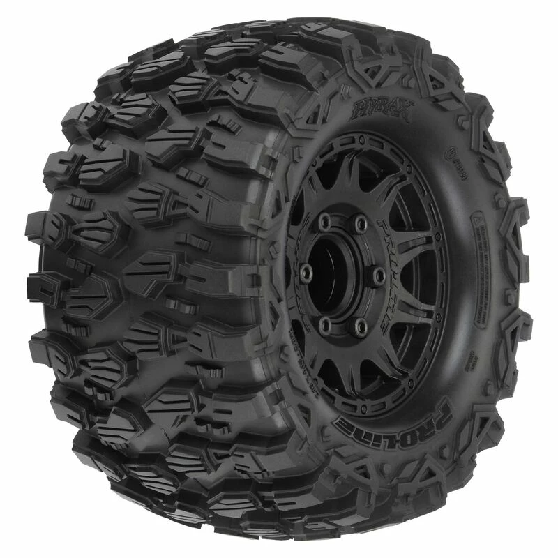 Pro-Line Racing 1/10 Hyrax Front/Rear 2.8" MT Tires Mounted 12mm Blk Raid (2) for Tires & Wheels