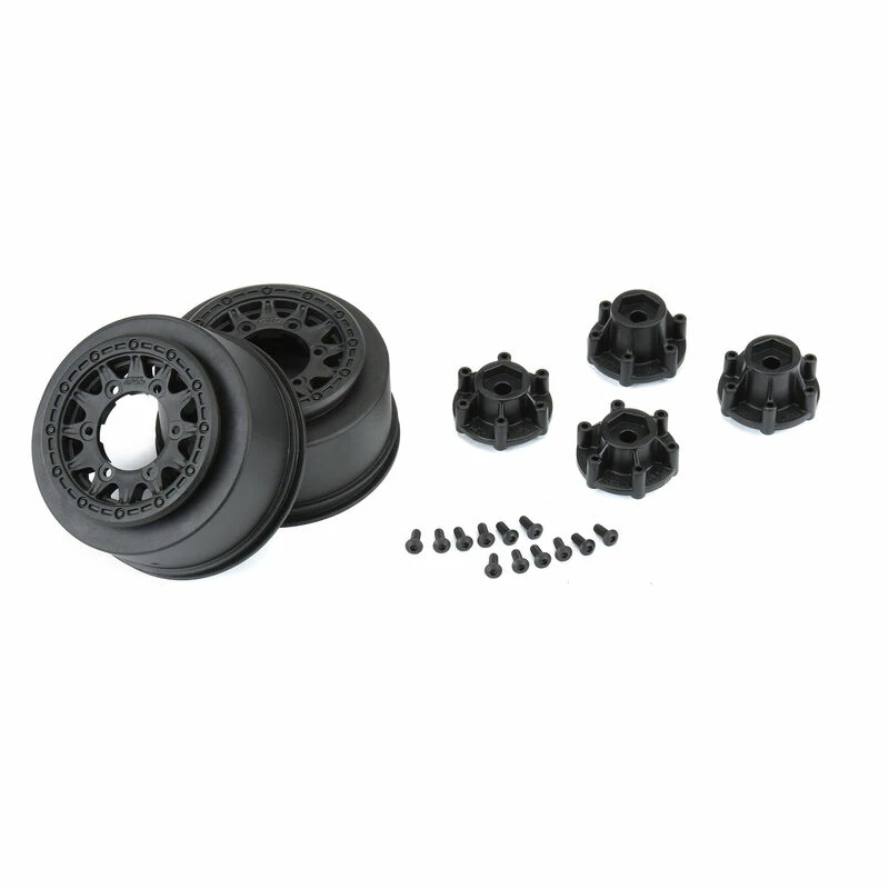 Pro-Line Racing 1/10 Raid Front/Rear 2.2"/3.0" 12mm Short Course Wheels (2) Black for Tires & Wheels - Image 3