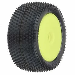 Pro-Line Racing 1/18 Prism Rear Carpet Mini-B Tires Mounted 8mm Yellow Wheels (2) for Tires & Wheels