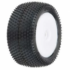 Pro-Line Racing 1/18 Prism Rear Carpet Mini-B Tires Mounted 8mm White Wheels (2) for Tires & Wheels