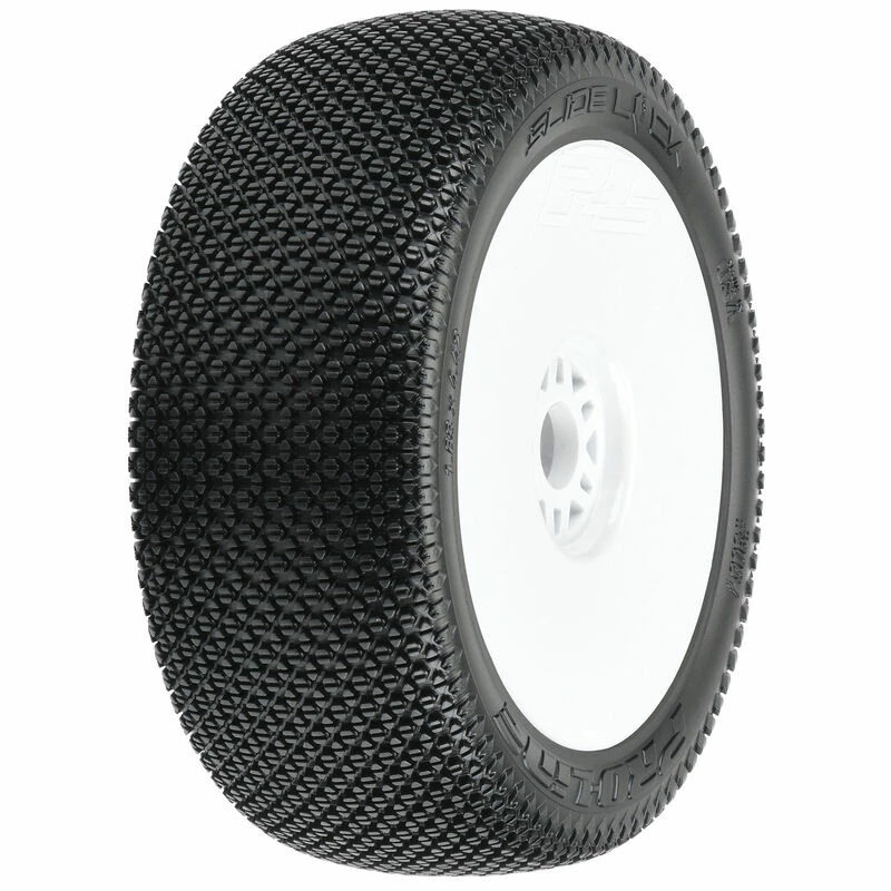 Pro-Line Racing 1/8 Slide Lock S3 Front/Rear Buggy Tires Mounted 17mm White (2) for Tires & Wheels