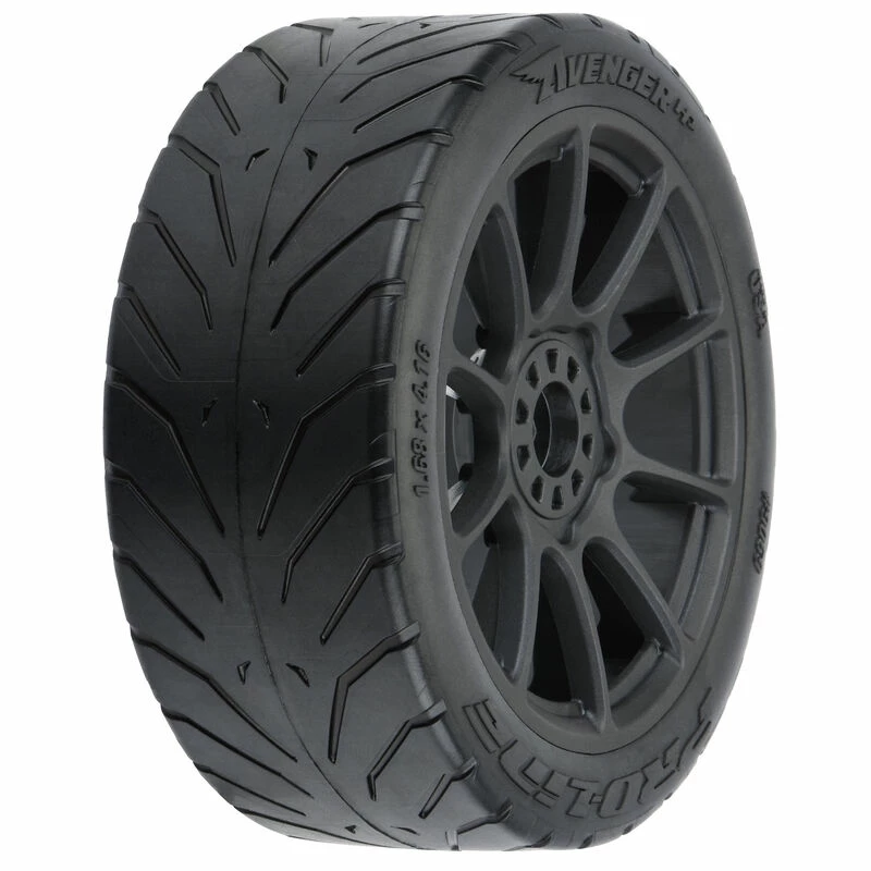 Pro-Line Racing 1/8 Avenger HP BELTED S3 Fr/Rr Buggy Tires Mounted 17mm Black (2) for Tires & Wheels